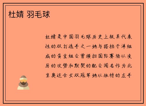 杜婧 羽毛球